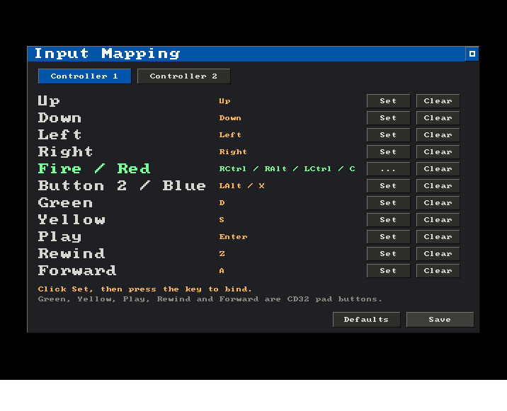 The input mapping window