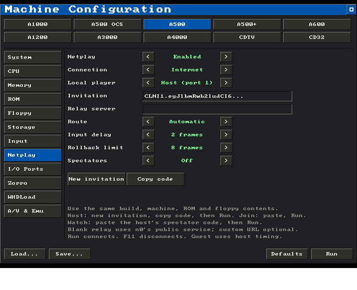 Internet netplay setup