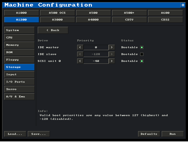The Boot Priority sub-page of the Storage tab