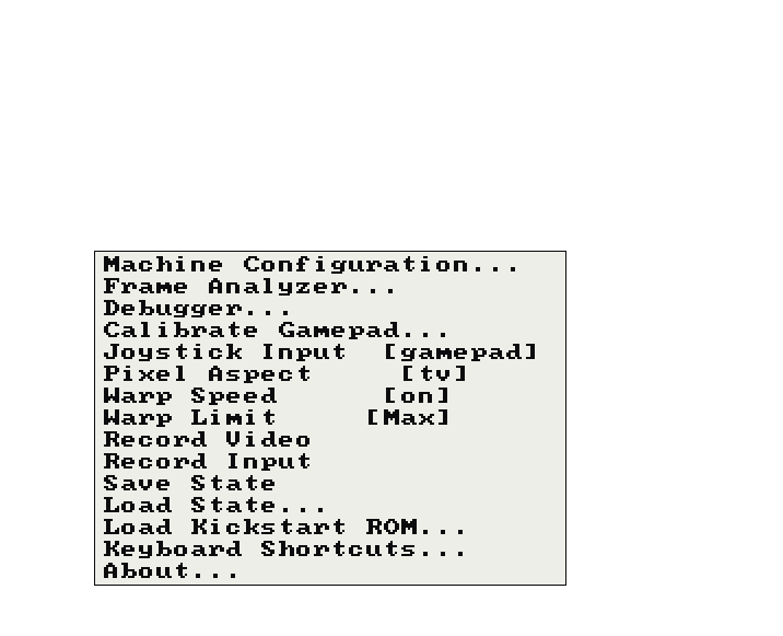 The pop-up menu
